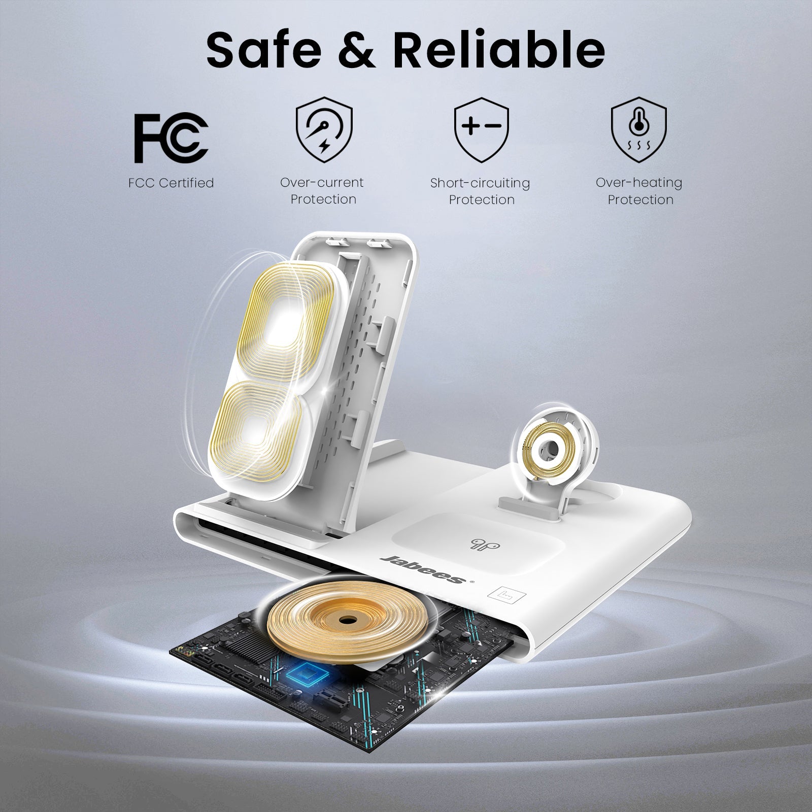4-In-1 Foldable Wireless Charging Station with LED Night Light