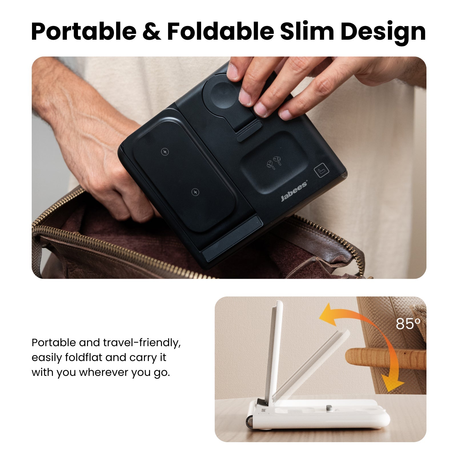 4-In-1 Foldable Wireless Charging Station with LED Night Light