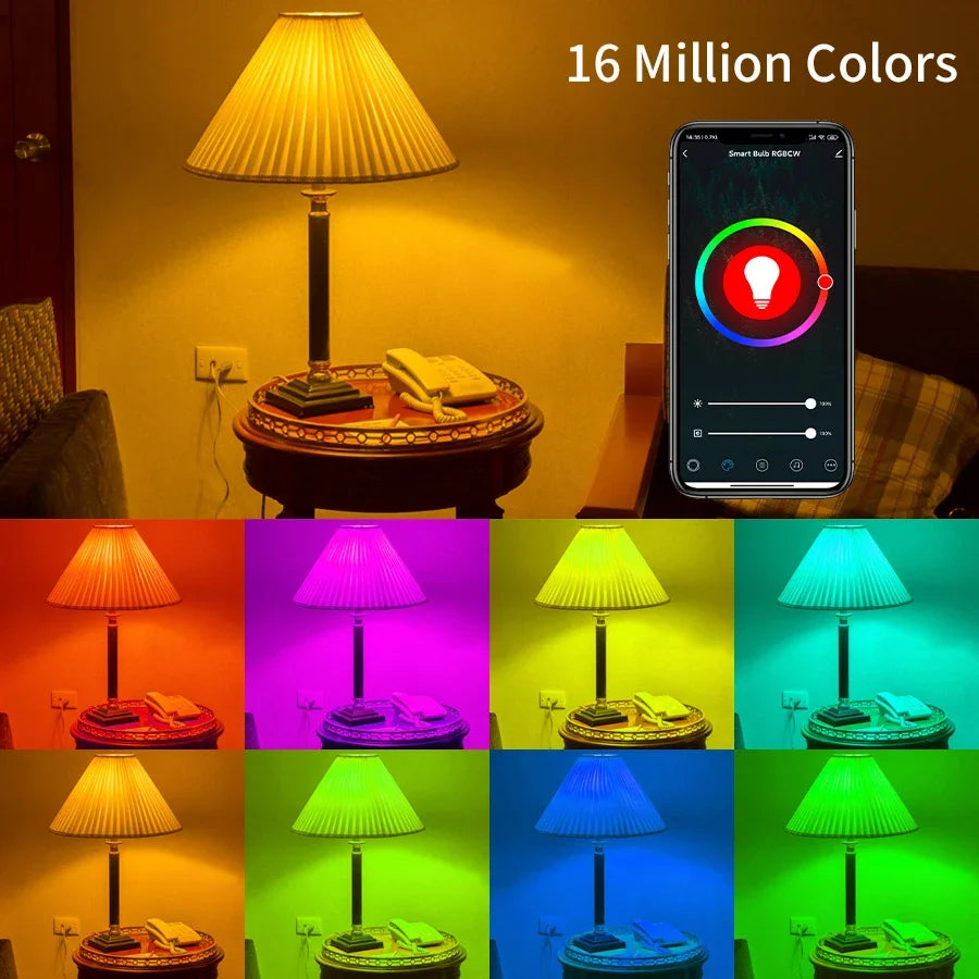 Tuya Smart Wifi LED Light Bulbs 220V 110V 10W 15W 20W E27 Alexa LED Lamp RGB Smart Life APP Google Assisatnt Voice Control